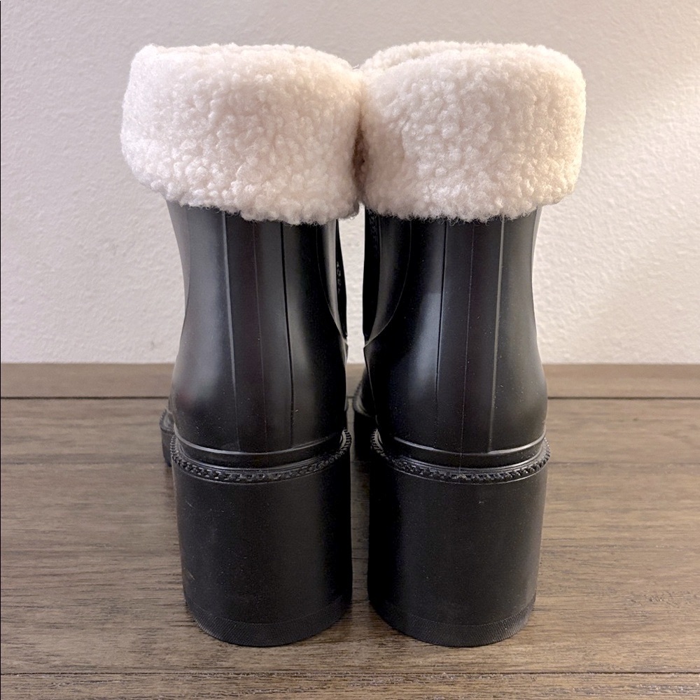 NIB [INC International Concepts] Eadin Faux Fur Cushioned Rainboots Women’s 10 - Picture 6 of 14